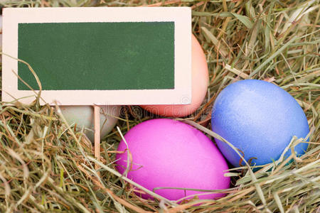 复活节彩蛋和篮子里的嵌板