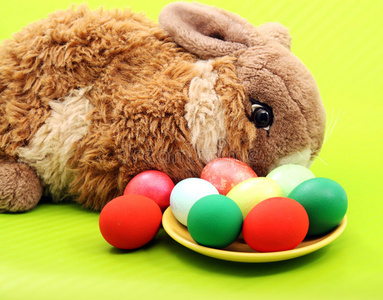 绿蛋复活节兔