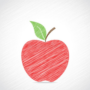 红素描苹果图案
