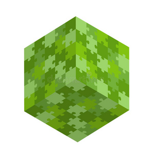 绿色拼图方块