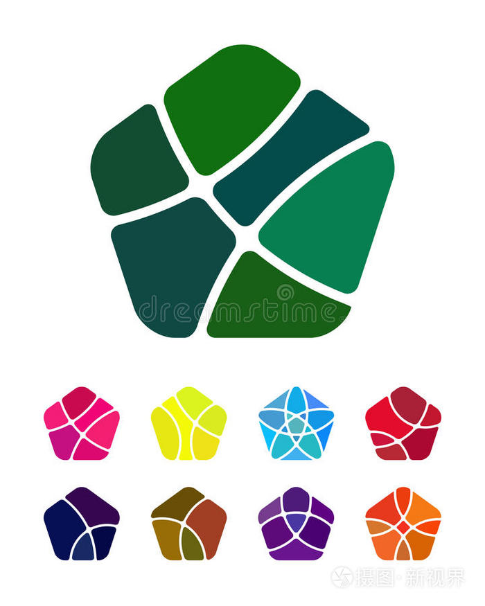 设计五边形矢量标志元素