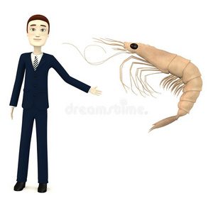 卡通深水虾商人图片