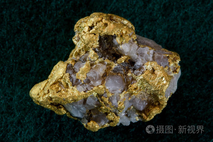 美国内华达州黄金石英块