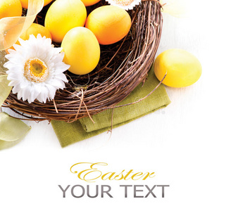 复活节彩蛋和春花