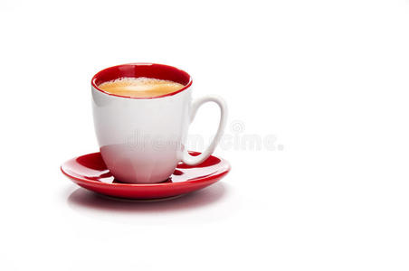 前面的红白杯意式浓缩咖啡图片