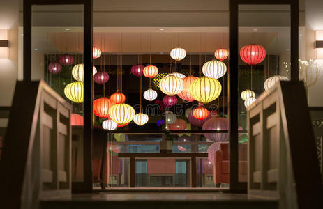 酒店 文化 天花板 亚洲 目的地 扶手 照明 灯笼 大厅