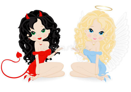 天使与魔鬼照片