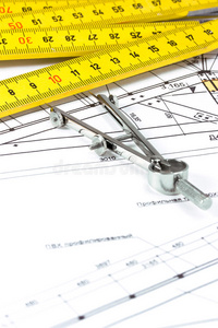 尺寸 起草 蓝图 建设 文件 罗盘 行业 工作 绘画 项目
