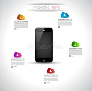 具有云概念的信息图形设计模板