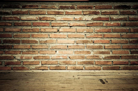 木地板复古砖墙