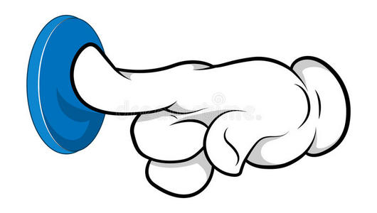 卡通手推门铃矢量图照片