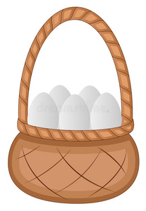 复活节彩蛋篮卡通人物矢量插图