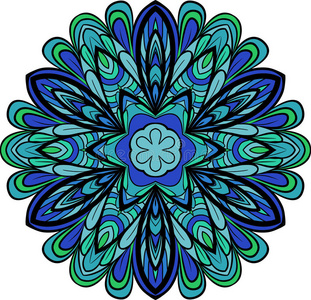 蓝绿色圆形图案照片