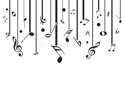 有线条的白色音乐音符照片