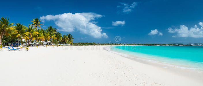 美丽的加勒比海海滩全景