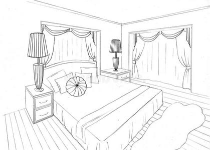 室内公寓的示意图照片