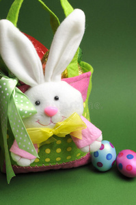 彩绘圆点兔子提篮包寻找复活节彩蛋