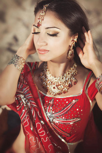 美丽的印第安女人。阿拉伯新娘