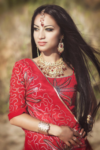 美丽的印第安女人。阿拉伯新娘