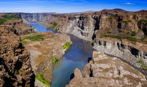 峡谷。 冰岛