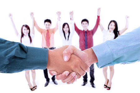 商业团队为成功欢呼图片