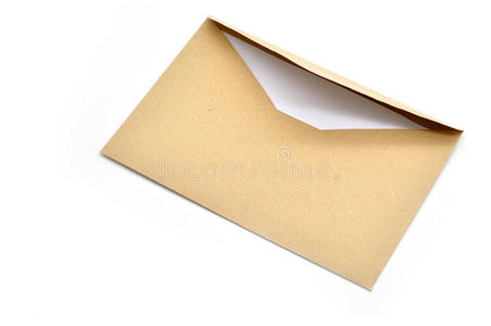 用纸打开的棕色信封图片