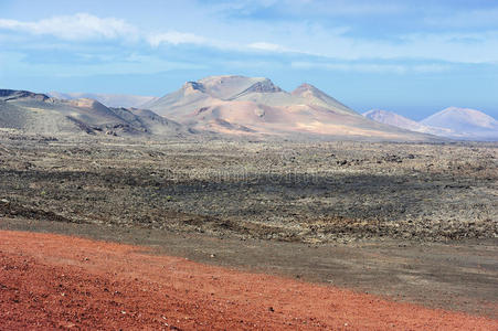 兰扎罗特timanfaya国家公园的野生火山景观