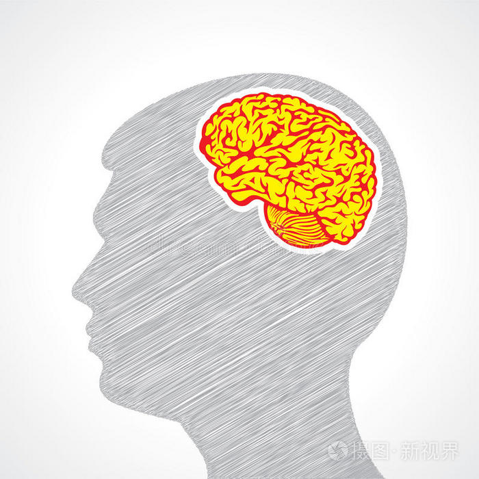 头脑清醒的手绘人的脸