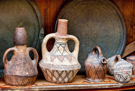 餐具 马拉喀什 陶器 东南方 摩洛哥人 非洲 陶瓷 摩洛哥