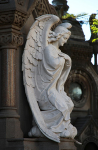 布宜诺斯艾利斯一座墓地的天使雕像。