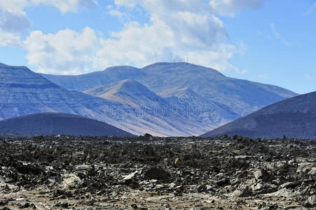 加利福尼亚州兰扎罗特岛蒂曼法亚国家公园的火山沙漠