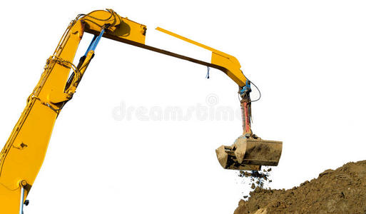 机械挖掘机挖土