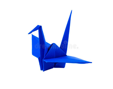 折纸蓝纸鸟