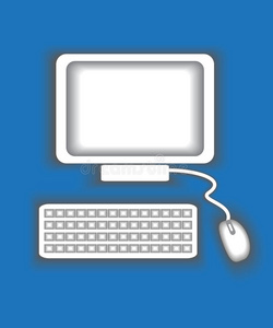 风格化的显示器键盘和鼠标