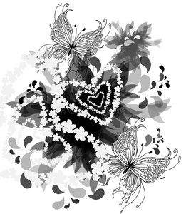 黑白蝴蝶图片-黑白蝴蝶素材-黑白蝴蝶插画-摄图新视界