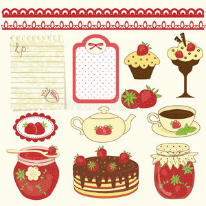 草莓系列设计元素图片