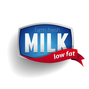 牛奶标签字体矢量