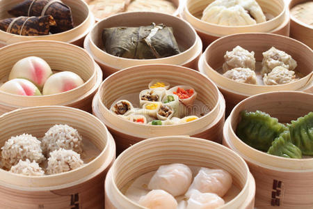 竹象形字竹蒸笼点心照片