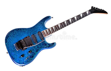 经典型蓝色电吉他