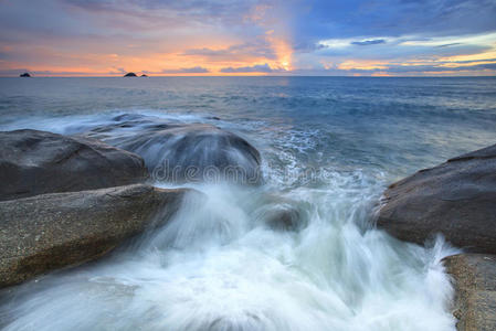 泰国湾日出场景，日出壁纸