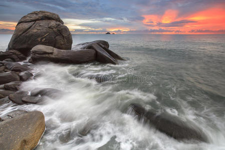 泰国湾日出场景，日出壁纸