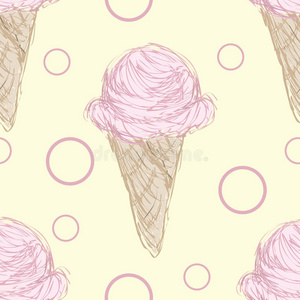粉红色冰淇淋圆锥体图案图片