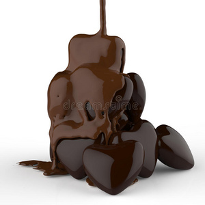 关闭巧克力糖浆泄漏超过心形符号