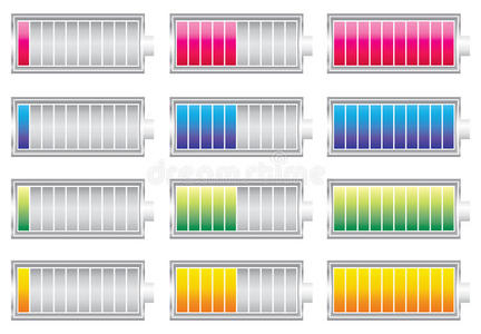 不同颜色的电池电量标志