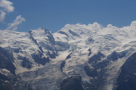 美丽的山景勃朗峰