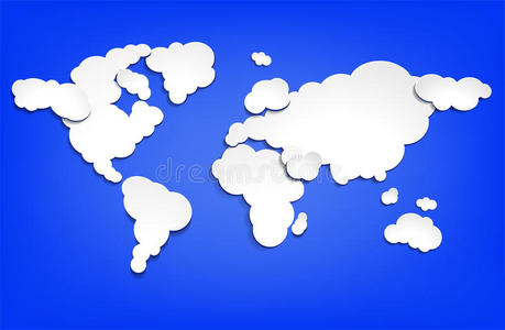 云中的世界地图。