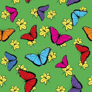花蝴蝶无缝图案