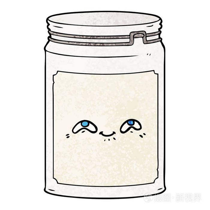 卡通玻璃罐的矢量插图