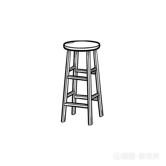 高脚凳上手绘草图图标