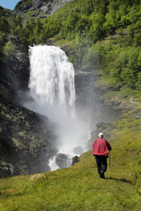 挪威，Sognefjord，瀑布